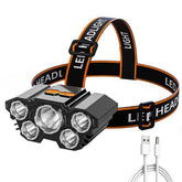 5 Led Headlamp Rechargeable Powerful Head Lamp With Built-in Battery / Outdoor Camping Headlight