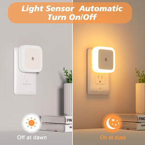 Light Sensor Led Night Light / Night Lamp With Automatic Sensor / Ideal For Decor (white Light)