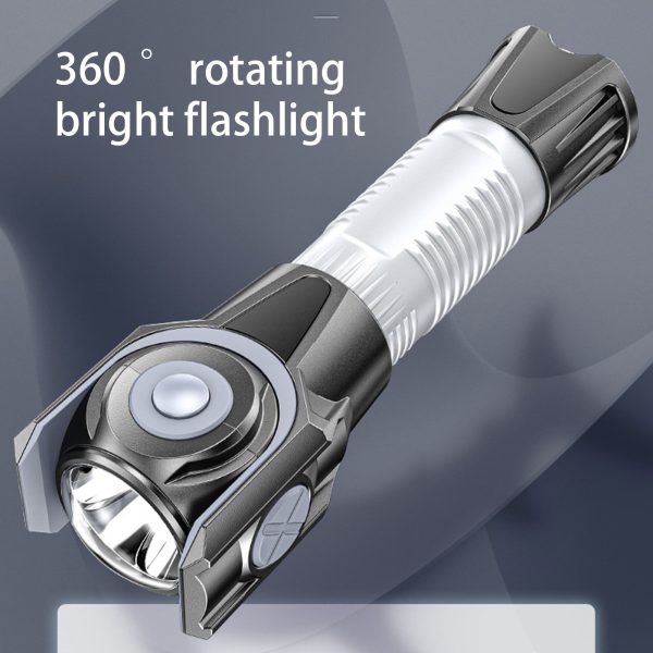 360 Degree Rotating Waterproof Flashlight / Rechargeable Torch For Camping Outdoor & Emergency Use