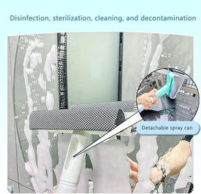 3 In 1 Spray, Sponge And Wipe Multifunctional Glass Cleaning Brush