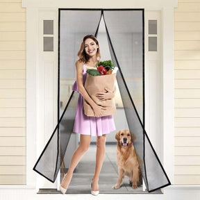 Magic Mesh Deluxe- Hands Free Magnetic Screen Door, Mesh Curtain Keeps Bugs Out