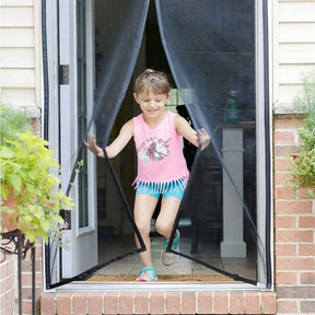 Magic Mesh Deluxe- Hands Free Magnetic Screen Door, Mesh Curtain Keeps Bugs Out