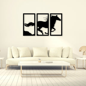 Three Penel Horse Frame | Modern decoration design