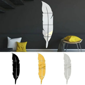 Leaf Mirror Home Wall Art ( Silver colour )