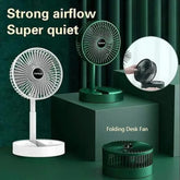 Rechargeable – Portable Telescopic Folding Fan / 3 Speeds Adjustable Height Fan (random Color)