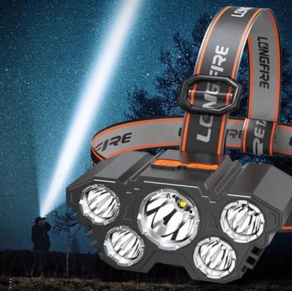 5 Led Headlamp Rechargeable Powerful Head Lamp With Built-in Battery / Outdoor Camping Headlight