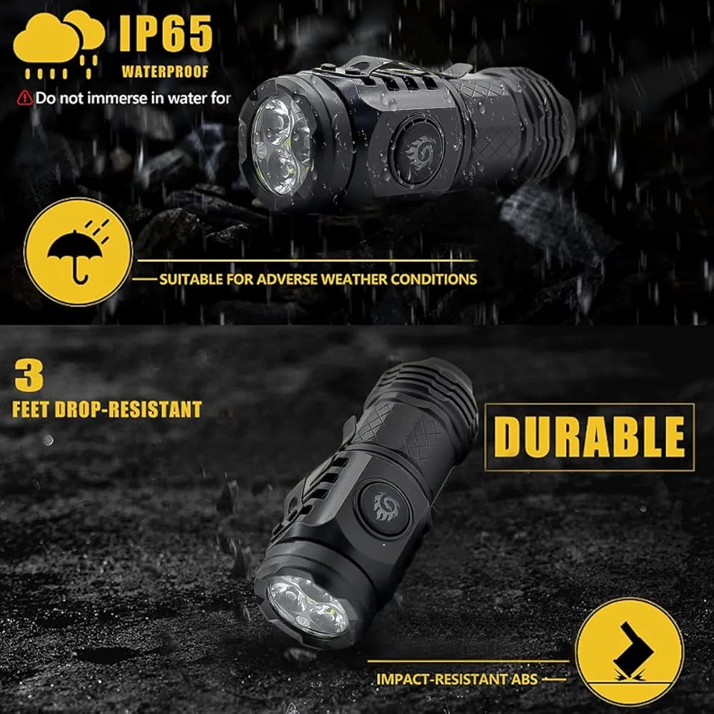 Three-eyed Monster Rechargeable Torch / 5 Modes Ultra-bright Waterproof Flashlight