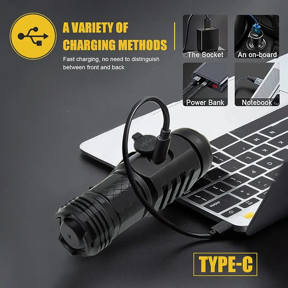 Three-eyed Monster Rechargeable Torch / 5 Modes Ultra-bright Waterproof Flashlight