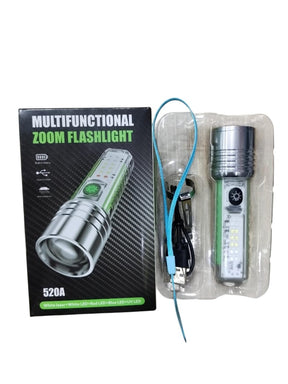 520a Super Bright Flashlight / 8 Modes Portable Flashlight For Emergency, Camping, Hiking | Water Proof Flashlight | Zoom Flashlight