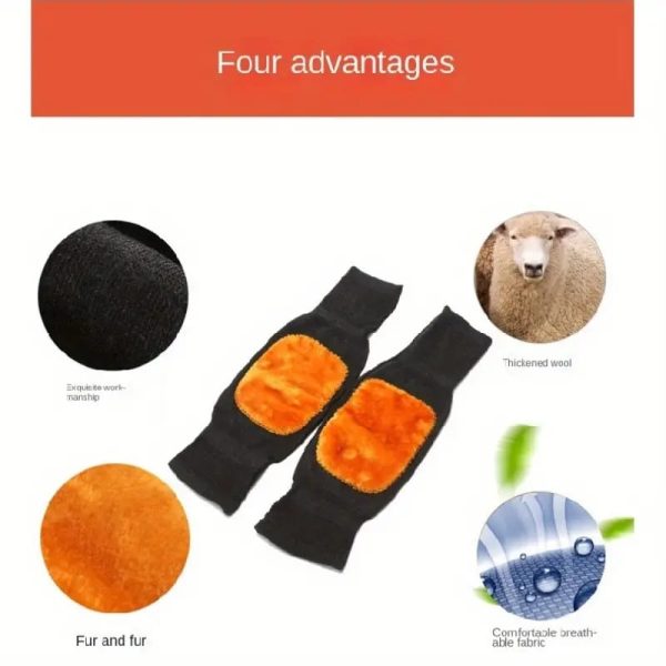 (1 pair) Knee Warmer Woolen Knee Cap For Men And Women (random Design)