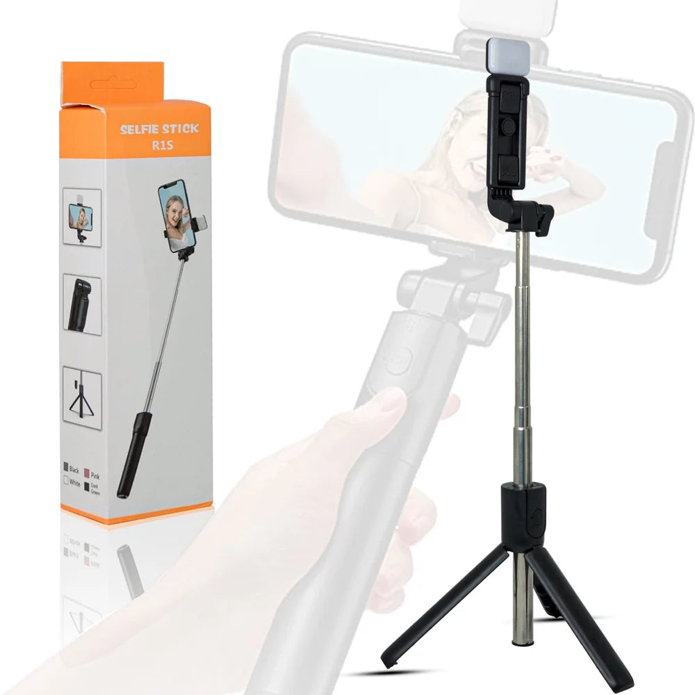 R1s Selfie Stick With Tripod | Bluetooth Foldable Selfie Rod For Phone